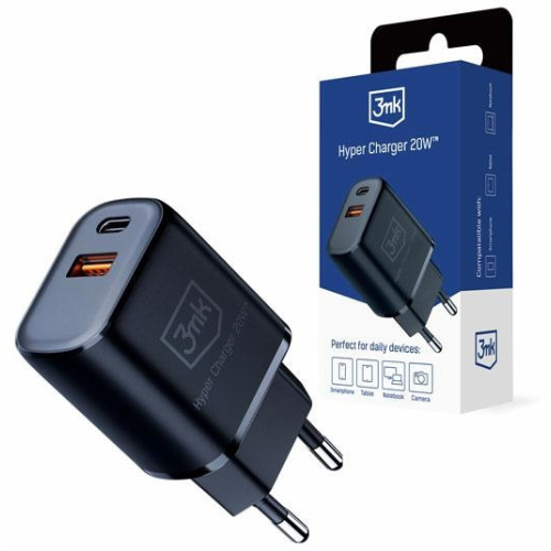 3MK Distributor - 5903108541251 - 3MK5810 - 3MK wall charger Hyper Charger USB-A, USB-C 20W PD QC black - B2B homescreen