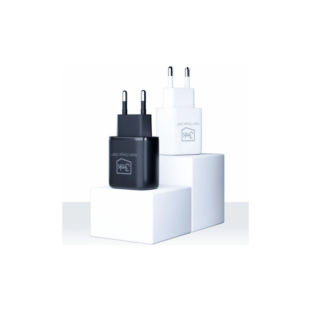 Hurtownia GSM - Încărcător de rețea 3MK Hyper Charger USB-A, USB-C 20W PD QC negru/black - 3MK5810 - {ean13} - Hurt