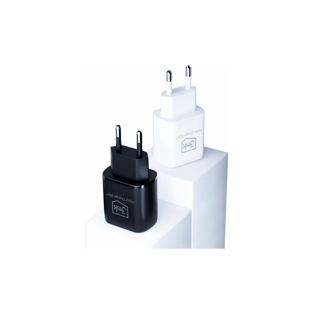 Hurtownia GSM - Încărcător de rețea 3MK Hyper Charger USB-A, USB-C 20W PD QC negru/black - 3MK5810 - {ean13} - Hurt