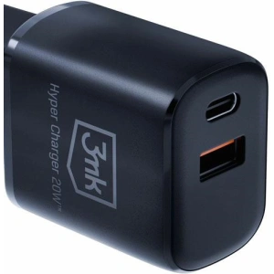 Hurtownia GSM - Nabíječka do sítě 3MK Hyper Charger USB-A, USB-C 20W PD QC černá/black - 3MK5810 - {ean13} - Hurt