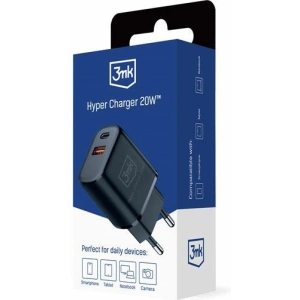 Hurtownia GSM - Nabíječka do sítě 3MK Hyper Charger USB-A, USB-C 20W PD QC černá/black - 3MK5810 - {ean13} - Hurt