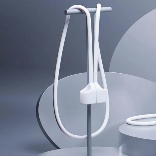 Etui 3MK Silicon Case Apple AirPods 2 + karabińczyk białe/white