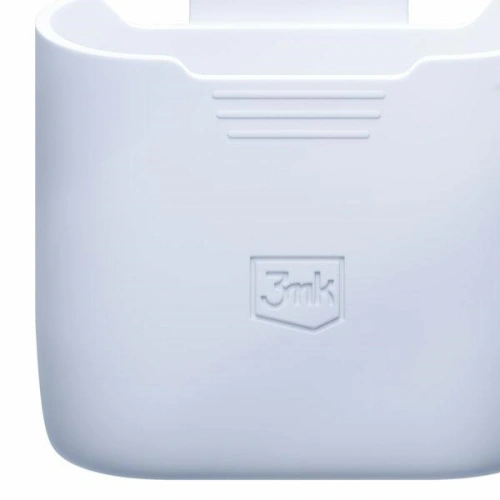 Etui 3MK Silicon Case Apple AirPods 2 + karabińczyk białe/white