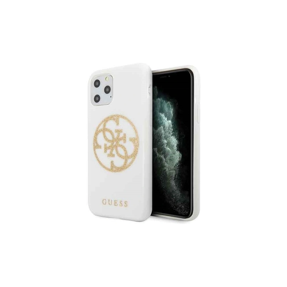 Hurtownia GSM - Etui Guess GUHCN58TPUWHGLG Apple iPhone 11 Pro biały/white hard case Glitter 4G Circle Logo - GUE190WHT - {ean13} - Hurt