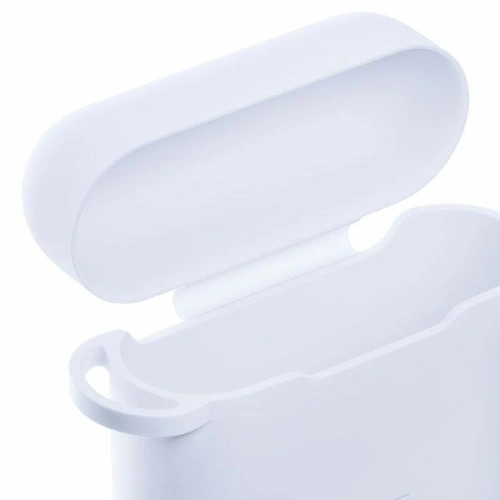 Etui 3MK Silicon Case Apple AirPods 3 + karabińczyk białe/white