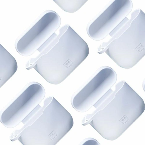 Etui 3MK Silicon Case Apple AirPods 3 + karabińczyk białe/white