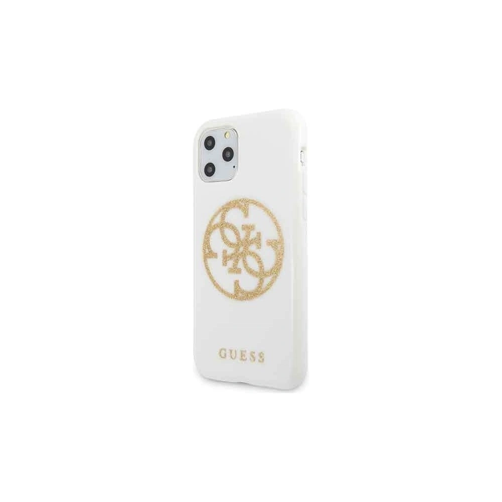 Hurtownia GSM - Etui Guess GUHCN58TPUWHGLG Apple iPhone 11 Pro biały/white hard case Glitter 4G Circle Logo - GUE190WHT - {ean13} - Hurt