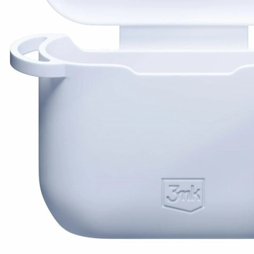 Etui 3MK Silicon Case Apple AirPods 3 + karabińczyk białe/white