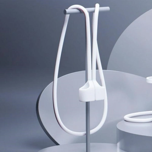 Etui 3MK Silicon Case Apple AirPods Pro + karabińczyk białe/white