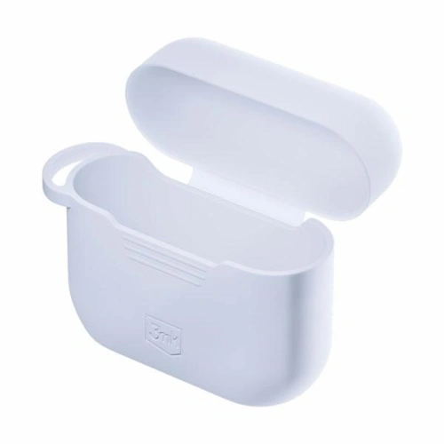 Etui 3MK Silicon Case Apple AirPods Pro + karabińczyk białe/white