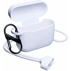 Etui 3MK Silicon Case Apple AirPods Pro + karabińczyk białe/white