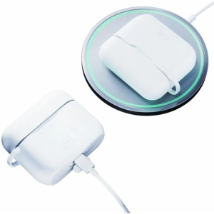 Etui 3MK Silicon Case Apple AirPods Pro + karabińczyk białe/white