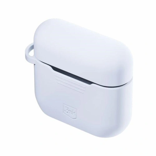 Etui 3MK Silicon Case Apple AirPods Pro + karabińczyk białe/white