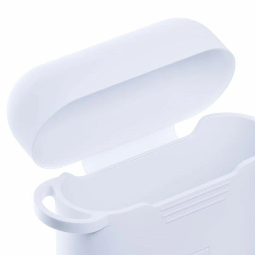 Etui 3MK Silicon Case Apple AirPods Pro + karabińczyk białe/white