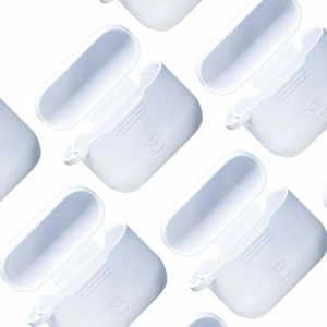 Etui 3MK Silicon Case Apple AirPods Pro + karabińczyk białe/white