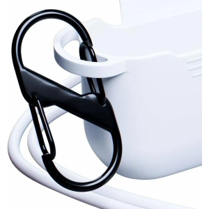Etui 3MK Silicon Case Apple AirPods Pro + karabińczyk białe/white