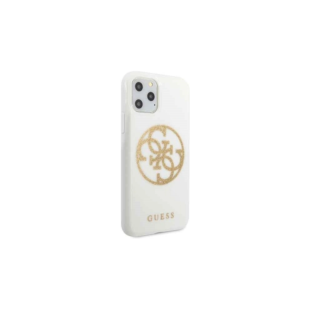 Hurtownia GSM - Etui Guess GUHCN58TPUWHGLG Apple iPhone 11 Pro biały/white hard case Glitter 4G Circle Logo - GUE190WHT - {ean13} - Hurt