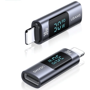 Hurtownia GSM - Adaptor cu afișaj USAMS AU18 USB-C / Lightning Display Digital 30W din oțel/aluminiu - USA1086 - {ean13} - Hurt