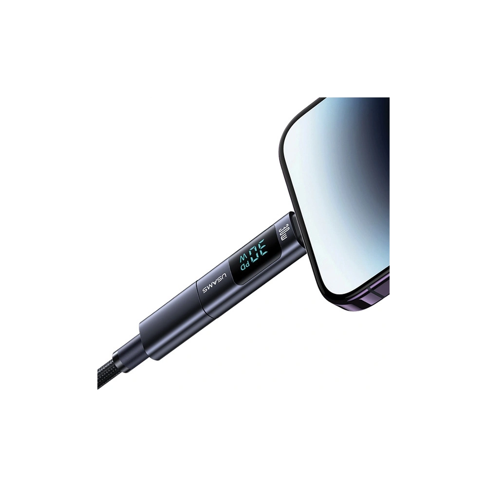 Hurtownia GSM - Adapter mit Display USAMS AU18 USB-C / Lightning Digital Display 30W Stahl/Aluminium - USA1086 - {ean13} - Hurt