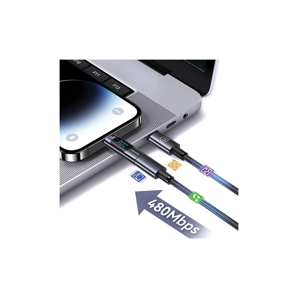 Hurtownia GSM - Adaptér s displejem USAMS AU18 USB-C / Lightning Digitální displej 30W ocel/hliník - USA1086 - {ean13} - Hurt