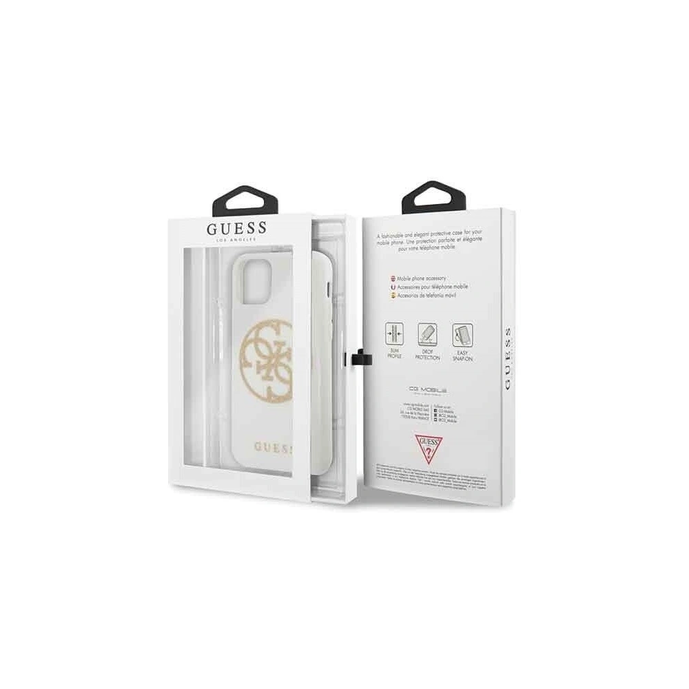 Hurtownia GSM - Etui Guess GUHCN58TPUWHGLG Apple iPhone 11 Pro biały/white hard case Glitter 4G Circle Logo - GUE190WHT - {ean13} - Hurt