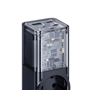 Hurtownia GSM - Listwa zasilająca USAMS AC / AC 2200W, USB-A 5W, 3xUSB-C 67W GaN PD QC FCP ADC PPS czarny/black - USA1087 - {ean13} - Hurt