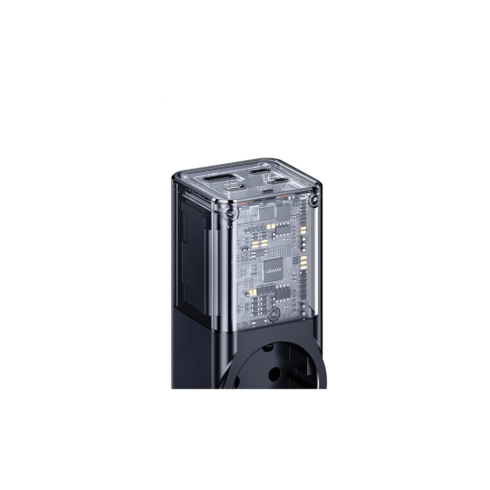 Hurtownia GSM - USAMS AC-Stromleiste / AC 2200W, USB-A 5W, 3xUSB-C 67W GaN PD QC FCP ADC PPS schwarz/black - USA1087 - {ean13} - Hurt