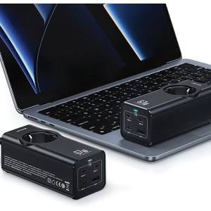 Hurtownia GSM - Listwa zasilająca USAMS AC / AC 2200W, USB-A 5W, 3xUSB-C 67W GaN PD QC FCP ADC PPS czarny/black - USA1087 - {ean13} - Hurt