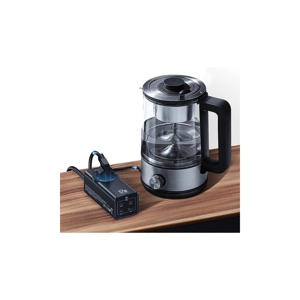 Hurtownia GSM - USAMS AC-Stromleiste / AC 2200W, USB-A 5W, 3xUSB-C 67W GaN PD QC FCP ADC PPS schwarz/black - USA1087 - {ean13} - Hurt