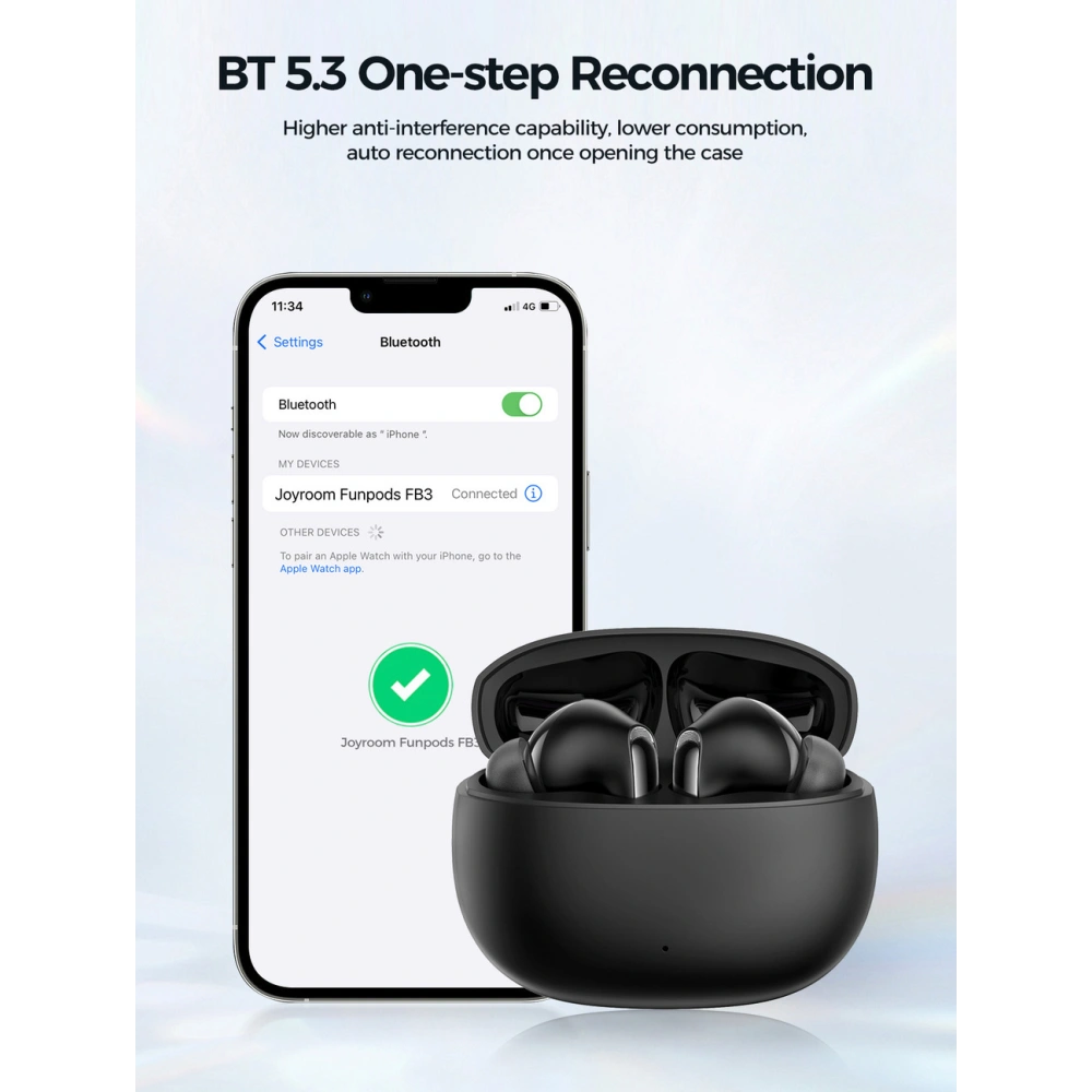 Hurtownia GSM - Kabellose In-Ear TWS Joyroom Funpods Serie JR-FB3 Bluetooth 5.3 schwarz - JYR982 - {ean13} - Hurt