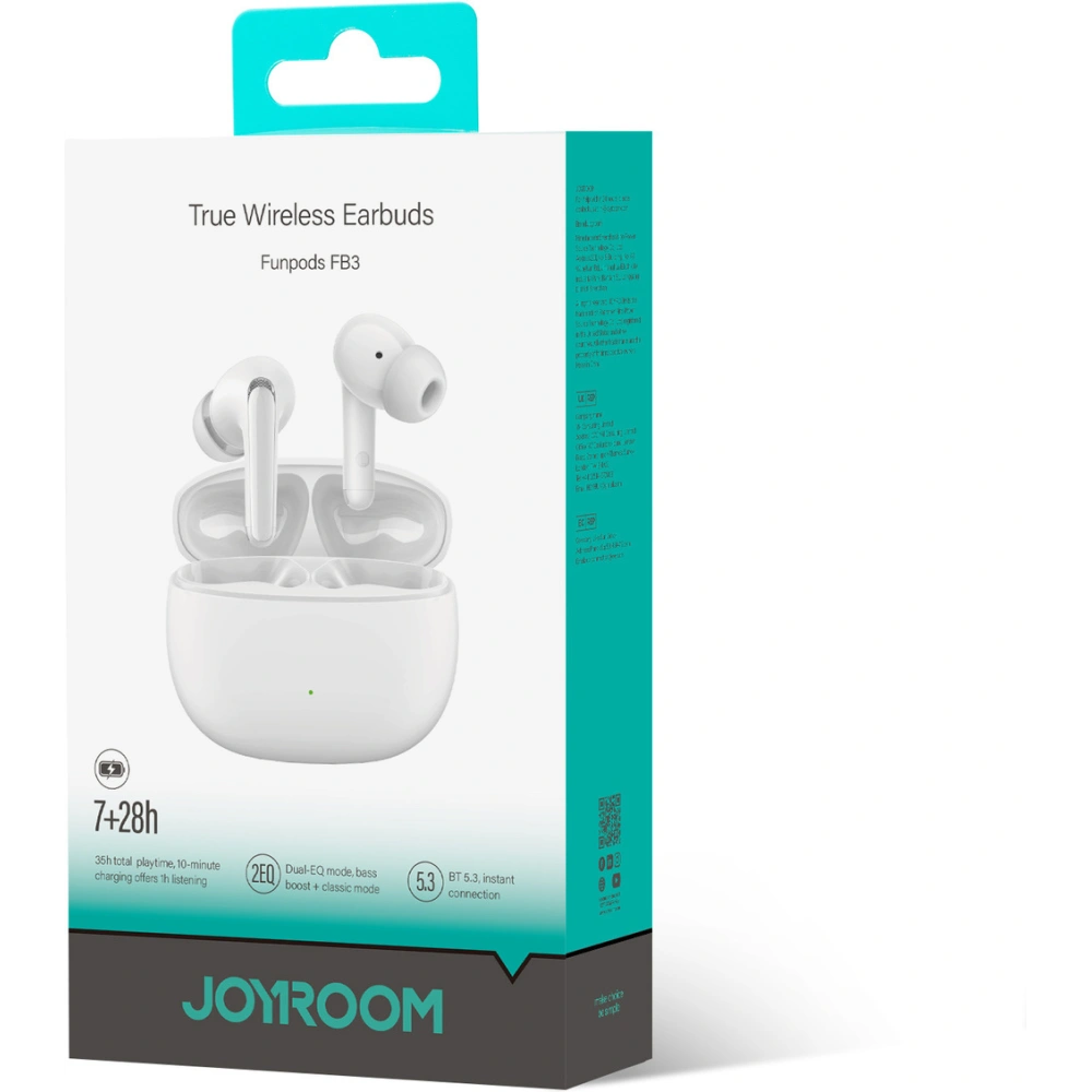 Hurtownia GSM - Vezeték nélküli fülhallgató TWS Joyroom Funpods Series JR-FB3 Bluetooth 5.3 fehér - JYR983 - {ean13} - Hurt