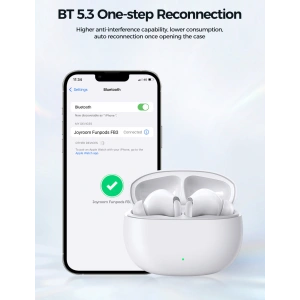 Wholesale TWS Joyroom Funpods Series JR-FB3 Bluetooth 5.3 wireless headphones white - JYR983 - {ean13} - Hurt