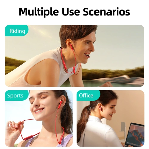 Bezprzewodowe słuchawki douszne Joyroom JR-DS1 Bluetooth 5.3 czerwone