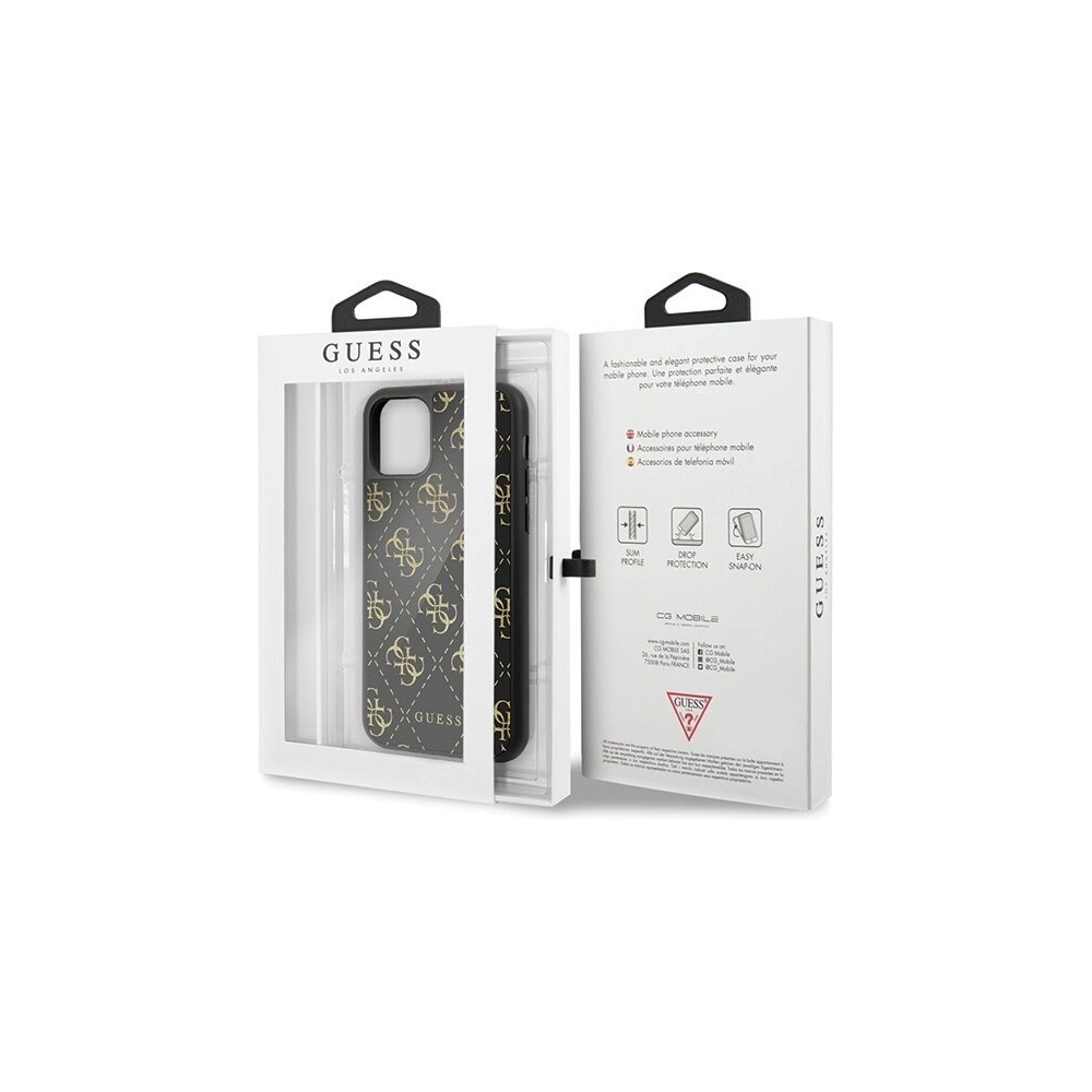 Hurtownia GSM - Etui Guess GUHCN614GGPBK Apple iPhone 11 schwarz/black Hardcase 4G Doppelschicht Glitzer - GUE194BLK - {ean13} - Hurt