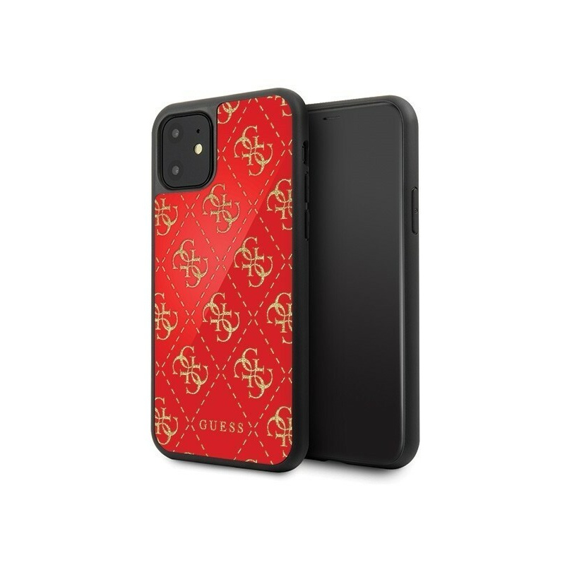Guess Distributor - 3700740468029 - GUE195RED - Guess GUHCN614GGPRE iPhone 11 red hard case 4G Double Layer Glitter - B2B homescreen