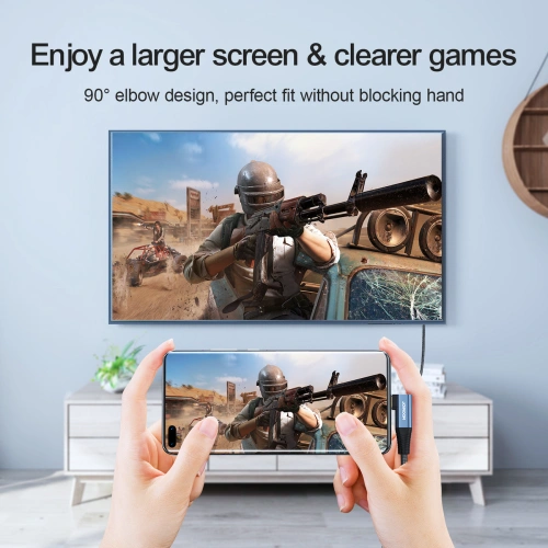 Kabel kątowy Joyroom SY-20C1 USB-C / HDMI 4K 60Hz 2m szary