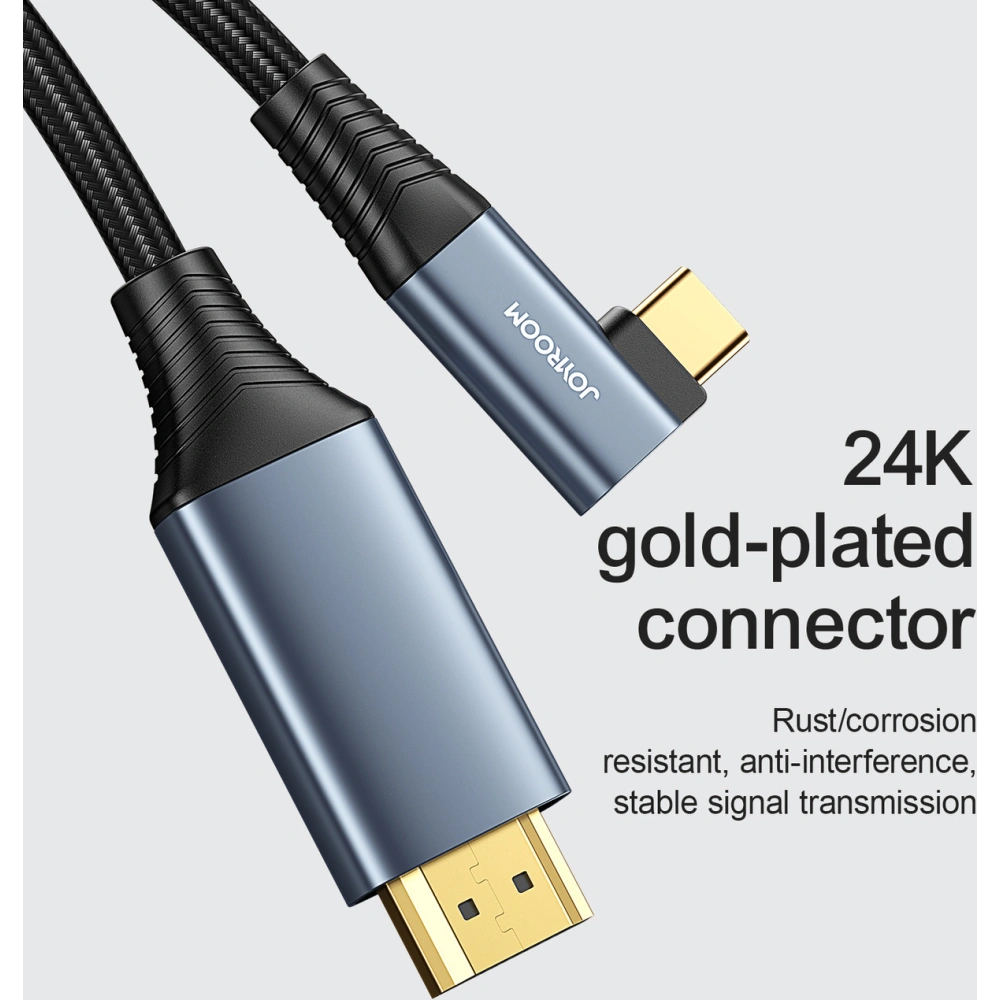 Hurtownia GSM - Kabel kątový Joyroom SY-20C1 USB-C / HDMI 4K 60Hz 2m šedý - JYR989 - {ean13} - Hurt