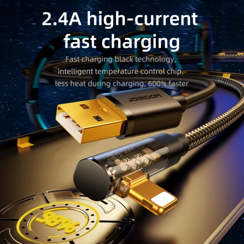 Kabel kątowy Joyroom S-UL012A6 USB-A / Ligtning 2.4A 1.2m niebieski