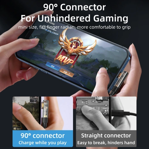 Kabel kątowy Joyroom S-UL012A6 USB-A / Ligtning 2.4A 1.2m niebieski