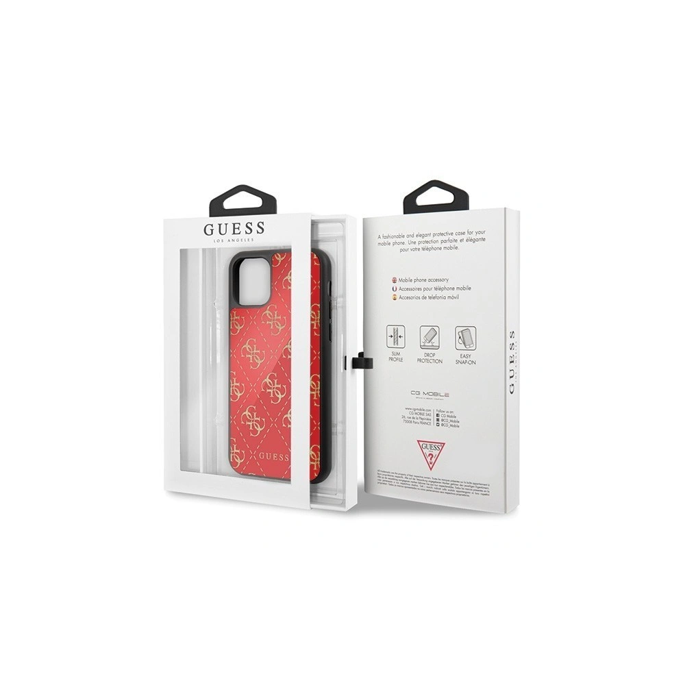 Wholesale Guess GUHCN614GGPRE iPhone 11 red hard case 4G Double Layer Glitter - GUE195RED - {ean13} - Hurt