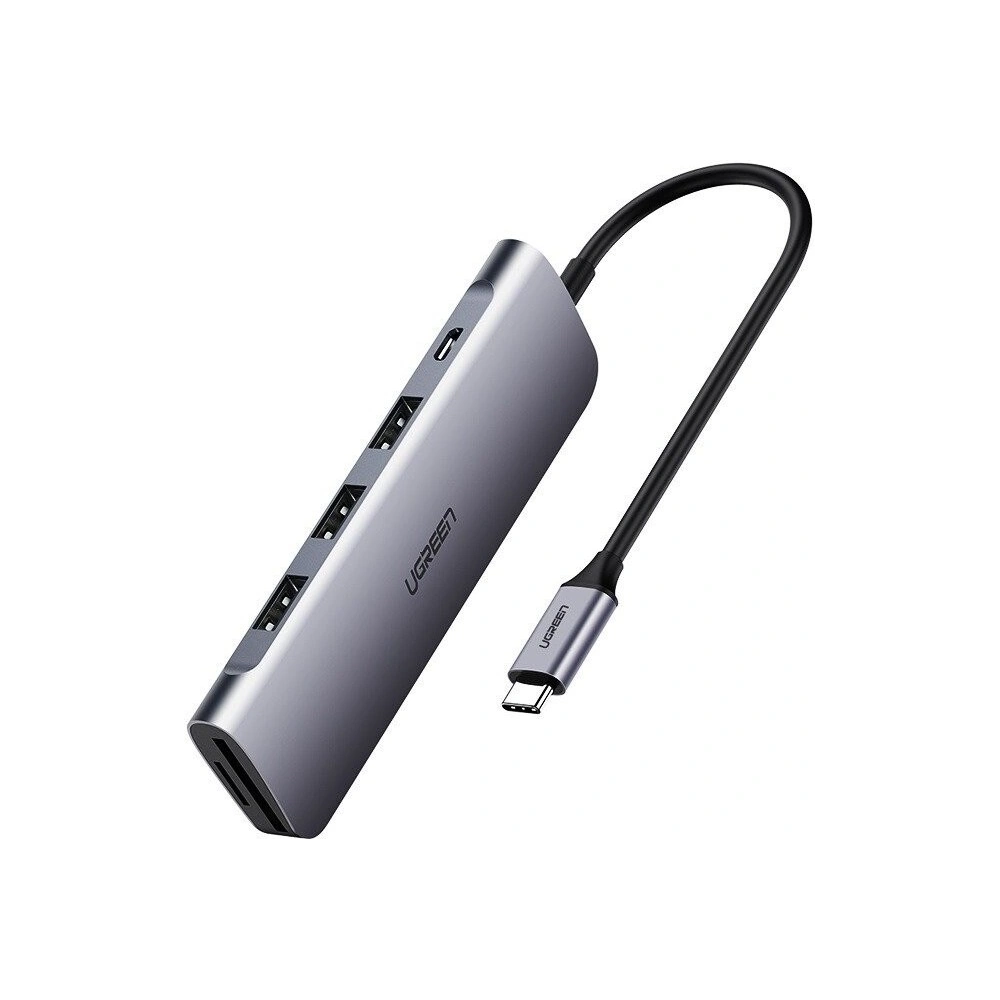 Hurtownia GSM - Adapter 6w1 UGREEN Hub USB-C na 3x USB 3.0 + USB-C PD + SD + microSD - UGR178 - {ean13} - Hurt