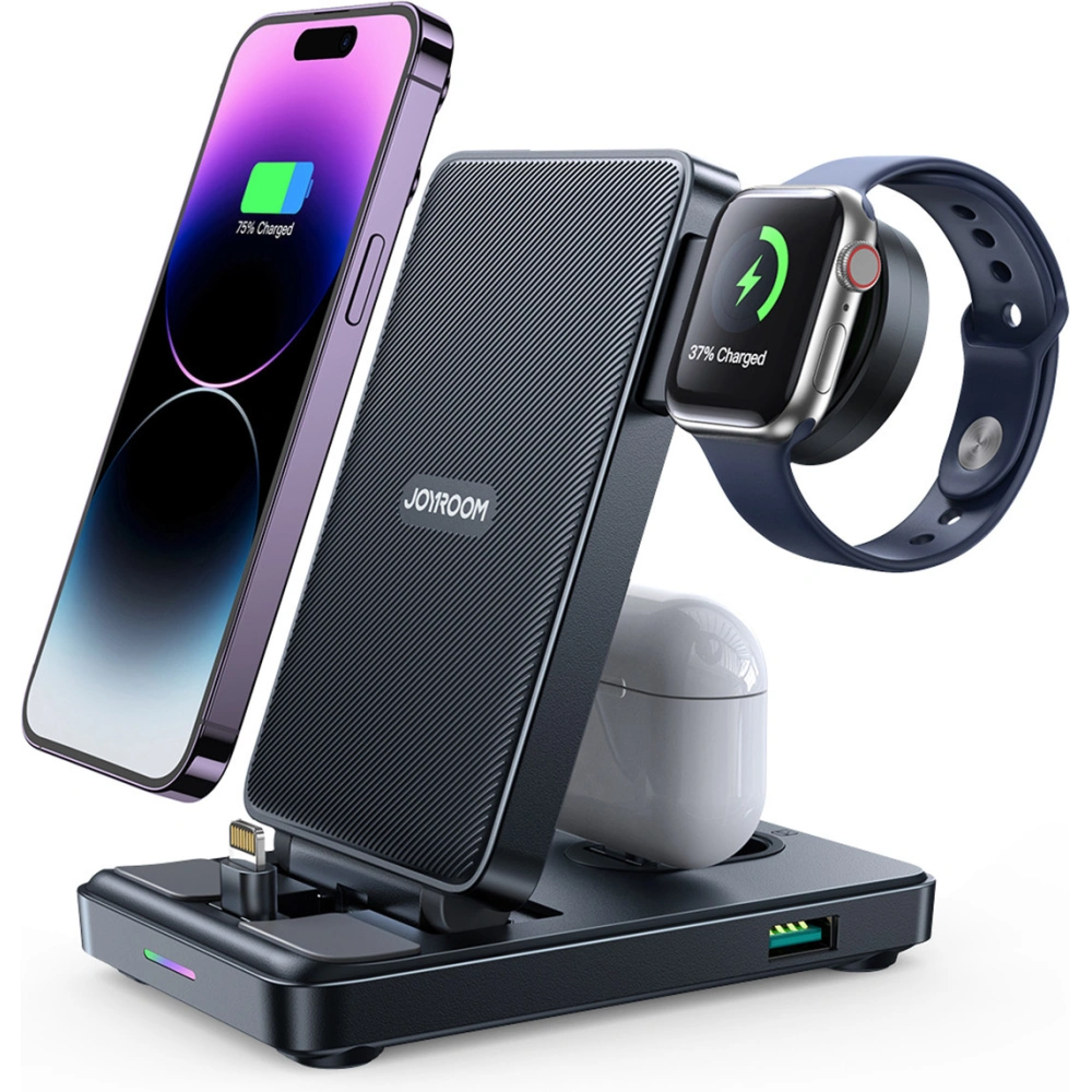 Hurtownia GSM - Statie de încărcare 4w1 Joyroom JR-WQS02 Apple iPhone / AirPods / Apple Watch neagră - JYR991 - {ean13} - Hurt