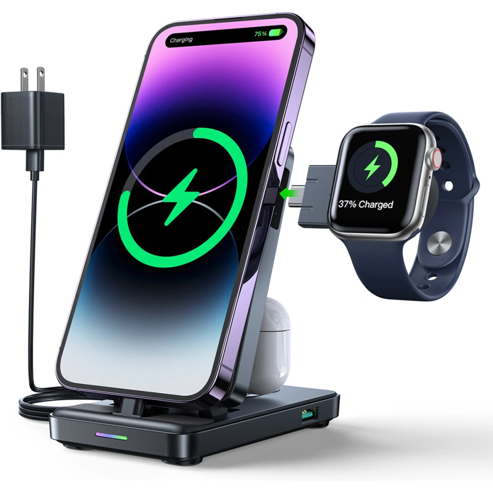 Hurtownia GSM - Statie de încărcare 4w1 Joyroom JR-WQS02 Apple iPhone / AirPods / Apple Watch neagră - JYR991 - {ean13} - Hurt