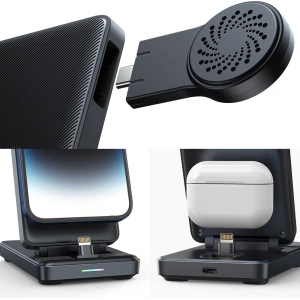 Wholesale Joyroom 4-in-1 Charging Station JR-WQS02 Apple iPhone / AirPods / Apple Watch black - JYR991 - {ean13} - Hurt