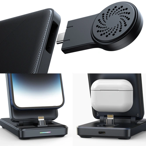 Stacja ładująca 4w1 Joyroom JR-WQS02 Apple iPhone / AirPods / Apple Watch czarna