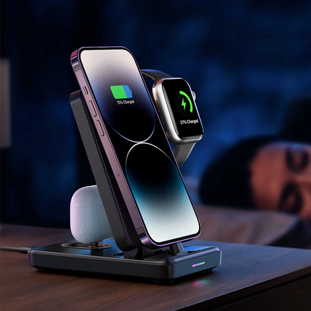 Hurtownia GSM - Statie de încărcare 4w1 Joyroom JR-WQS02 Apple iPhone / AirPods / Apple Watch neagră - JYR991 - {ean13} - Hurt