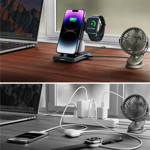 Stacja ładująca 4w1 Joyroom JR-WQS02 Apple iPhone / AirPods / Apple Watch czarna