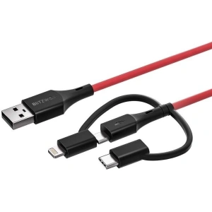 Kabel USB 3w1 BlitzWolf BW-MT4, micro USB/USB-C/Lightning, 3A 0,9m