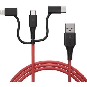 Kabel USB 3w1 BlitzWolf BW-MT4, micro USB/USB-C/Lightning, 3A 0,9m