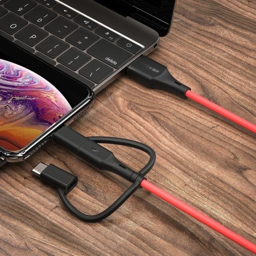 Kabel USB 3w1 BlitzWolf BW-MT4, micro USB/USB-C/Lightning, 3A 0,9m